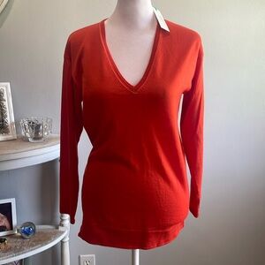 [Perlavera] Orange Merino Wool Sweater - Size Small NWT